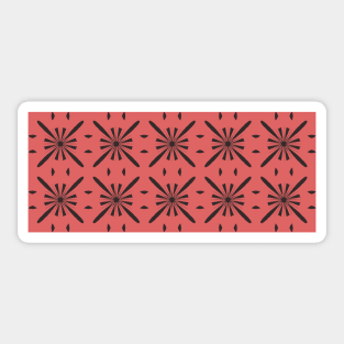 Black Floral Print Sticker